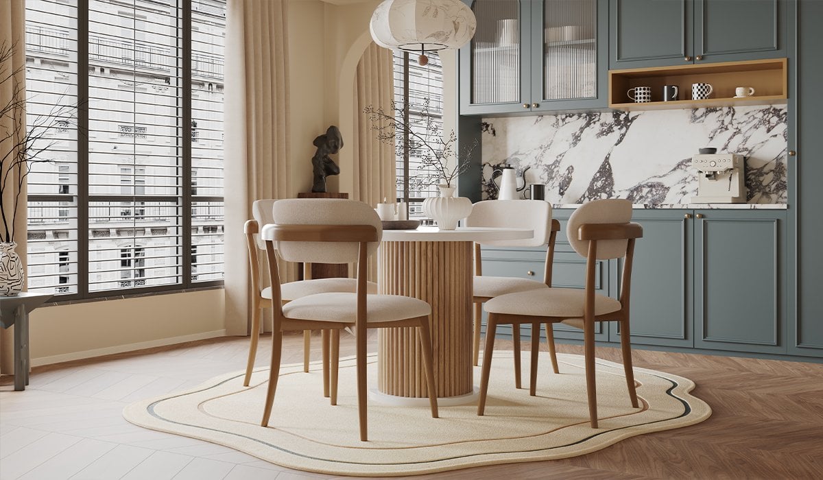 Bohem Mutfak Masa Seti - Beyaz