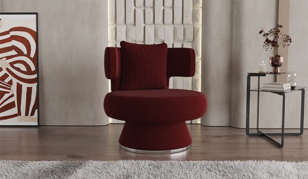 Bendis Koltuk Takımı - Antrasit - Bordo Üçlü Koltuk