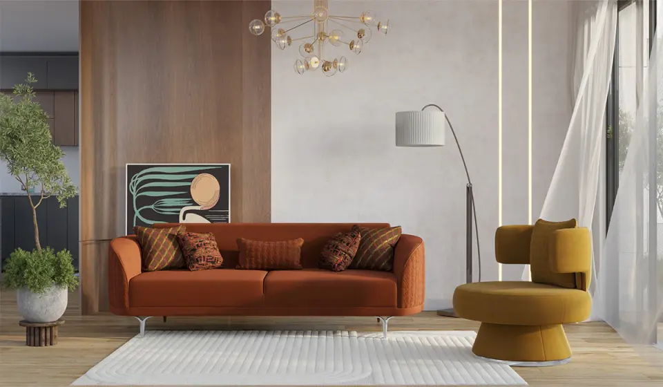 Bendis Koltuk Takımı - Turuncu - Sarı