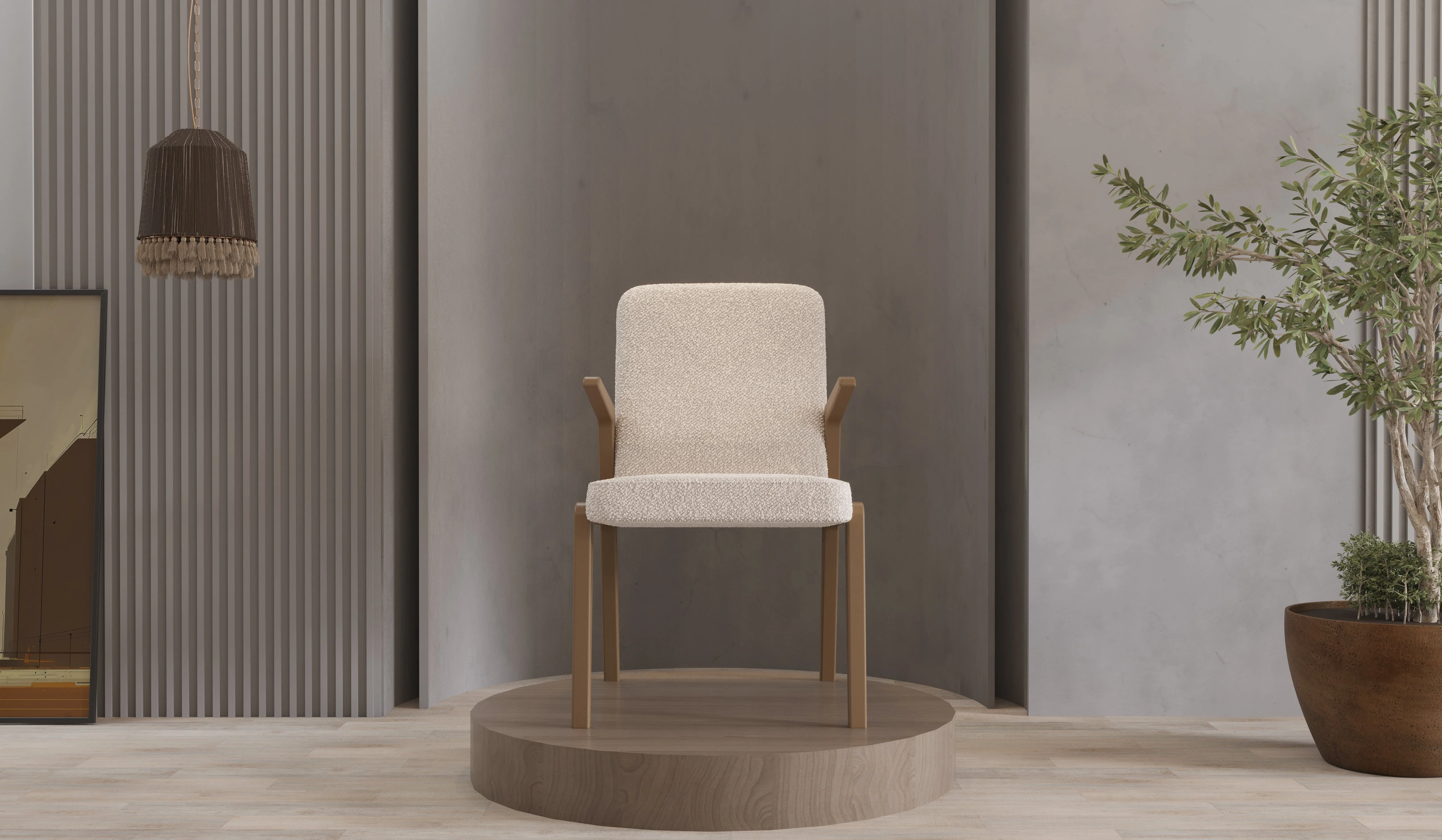 Sandalye Berjer - Loren Kol Ceviz Renk Kol