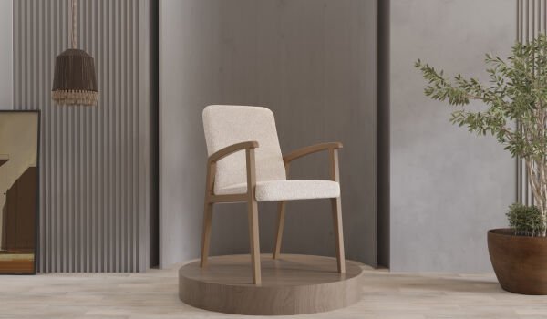 Sandalye Berjer - Feza Kol ceviz renk kol