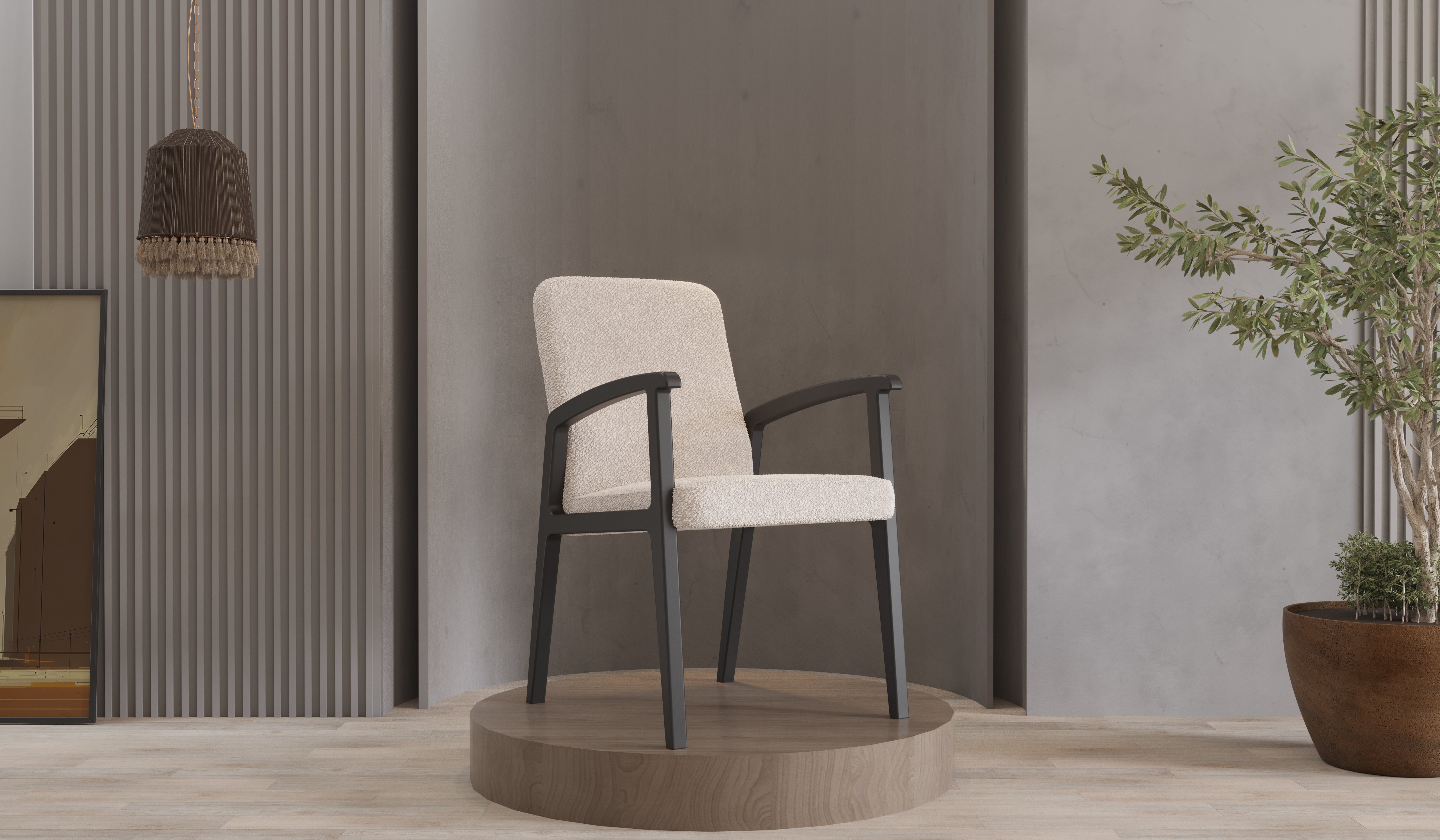 Sandalye Berjer - Feza Kol Siyah Renk Kol