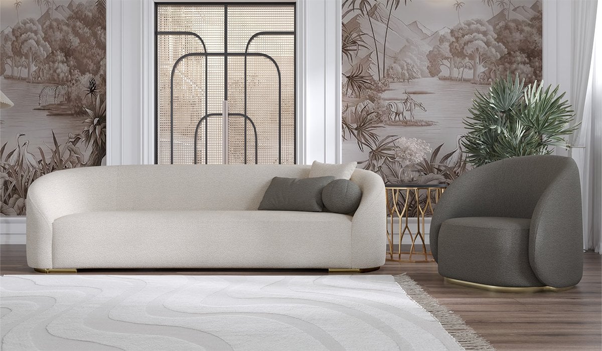 Teddy Koltuk Takımı - Krem