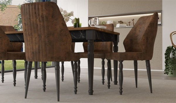 Cross Masa + 6 Adet Sandalye Takımı