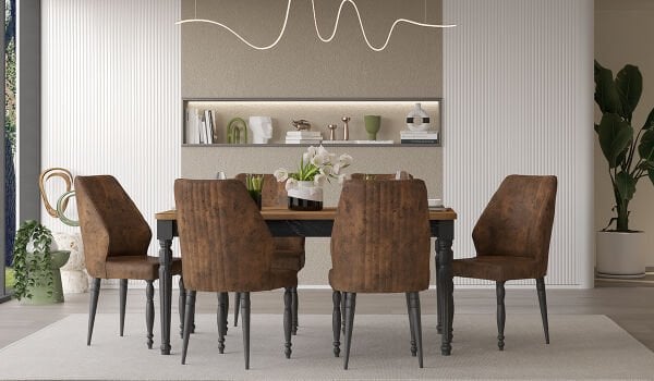 Cross Masa + 6 Adet Sandalye Takımı