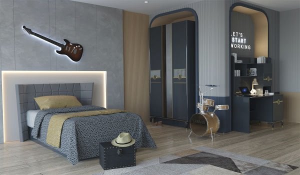 Dali Genç Odası Takımı Kapaklı Gardırop