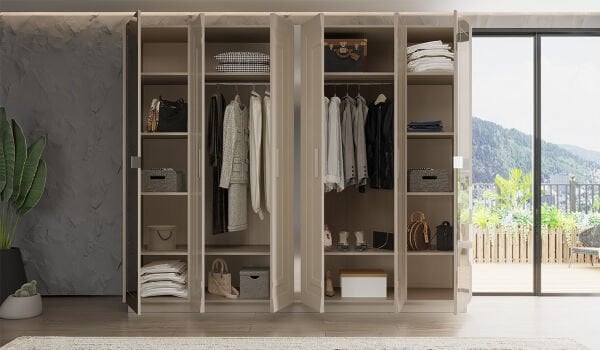 Bendis 6 Kapaklı Gardırop - Silver