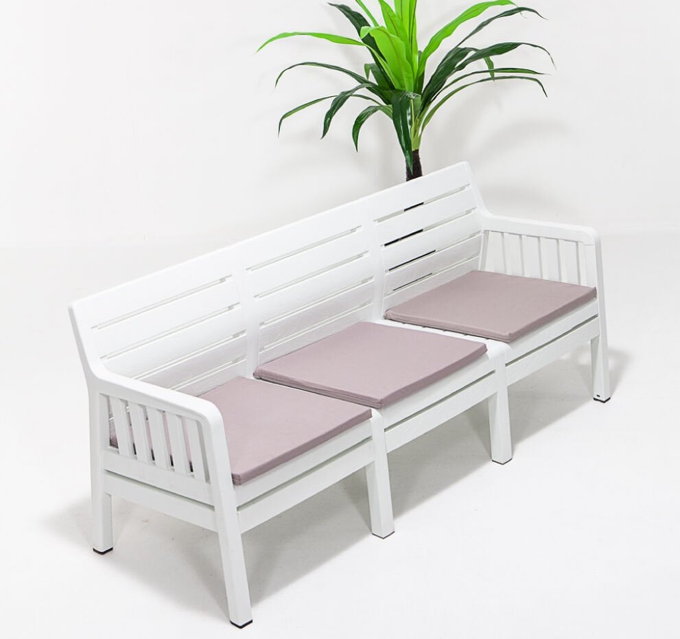 Lara Üçlü Koltuk - Antrasit (Mindersiz) Beyaz