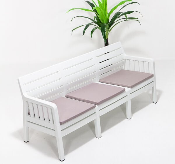 Lara Üçlü Koltuk - Antrasit (Mindersiz) Beyaz