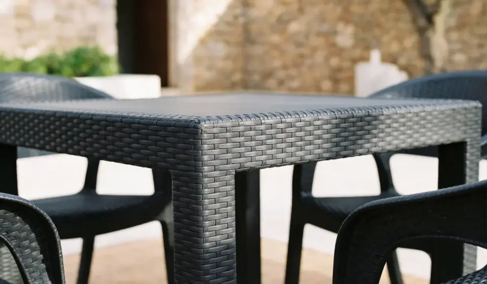 Garden Rattan Masa Takımı Antrasit - Camsız Masa