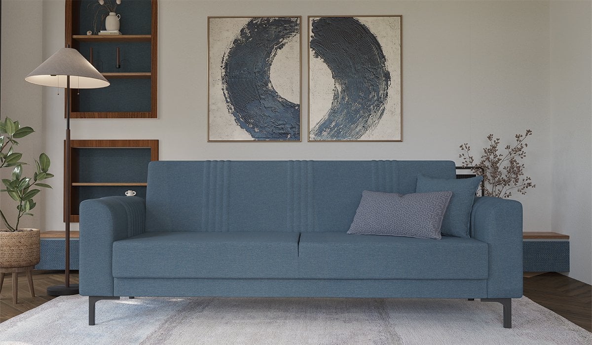 Rio Üçlü Koltuk - Mavi (Kampanyalı)