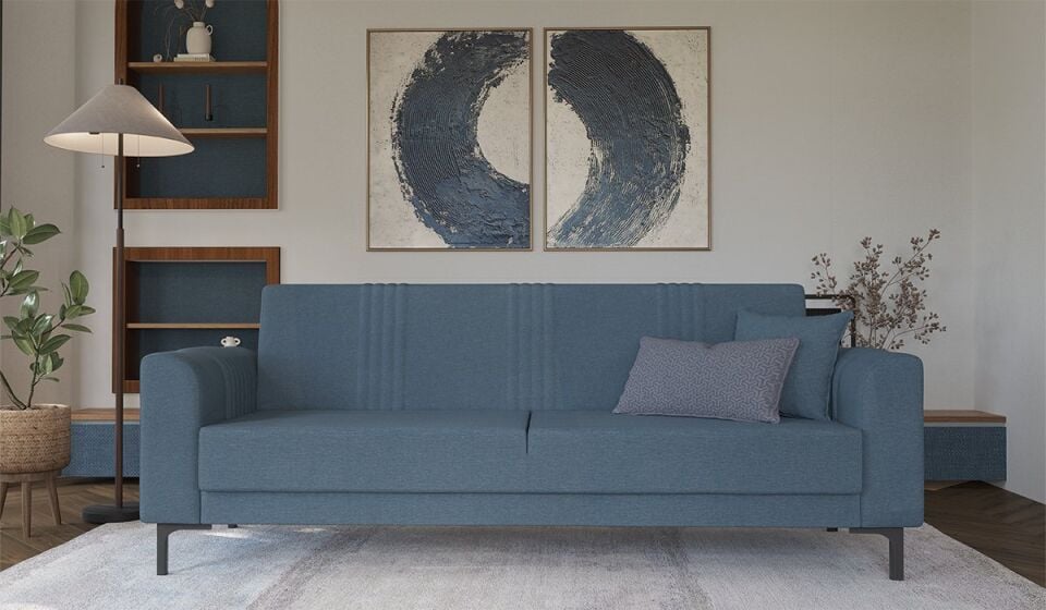 Rio Üçlü Koltuk - Mavi (Kampanyalı)