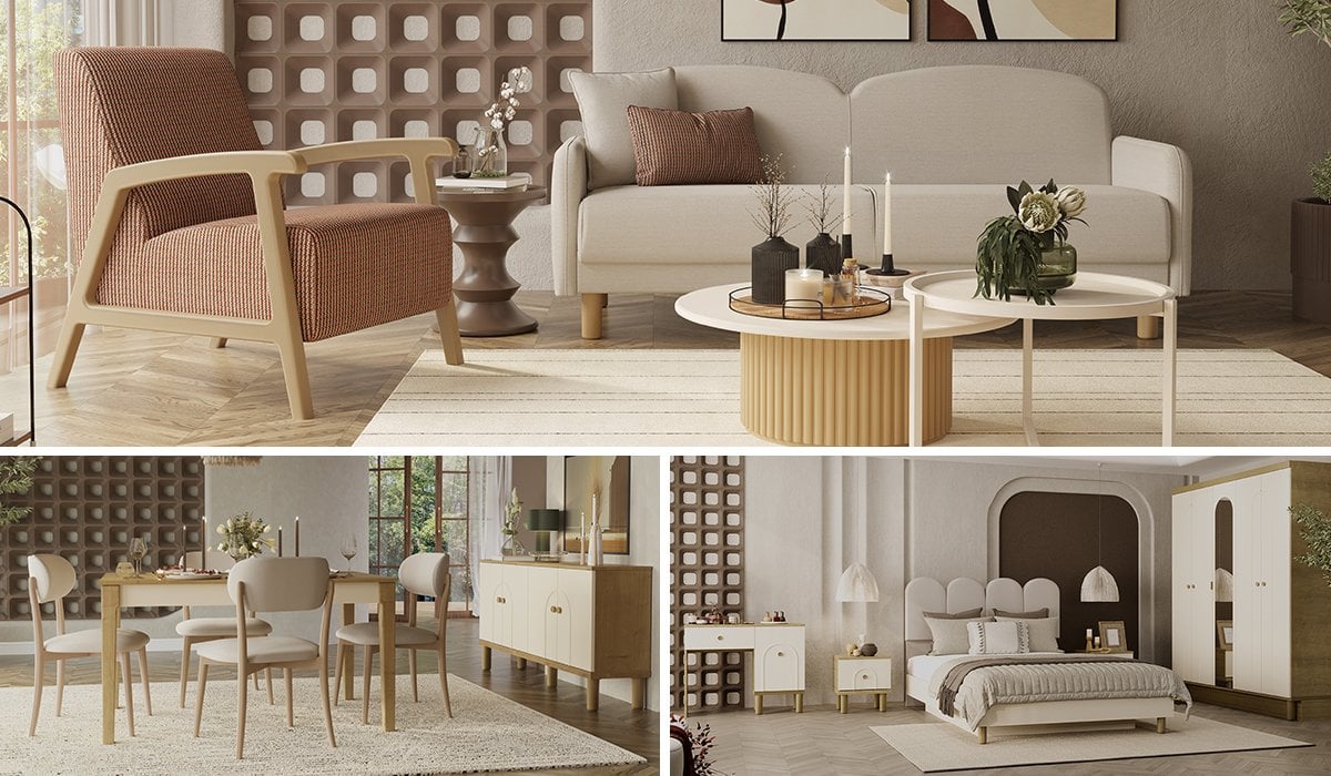 Eco Bohem Düğün Paketi (Yatak+Karyola Hediye)