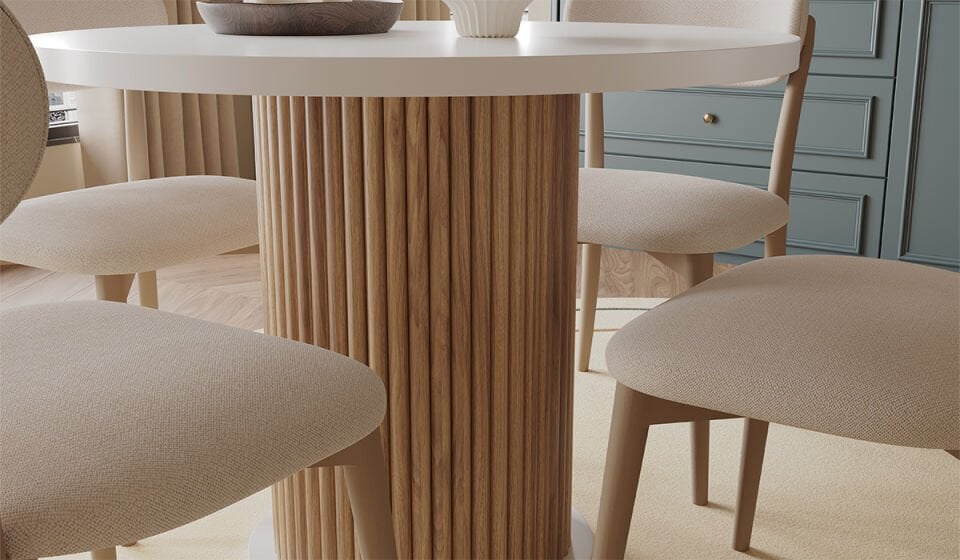 Bohem Mutfak Masası Beyaz