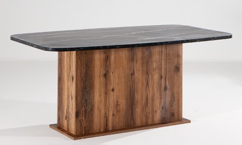 Etna Masa Sonata Siyah Mermer & Lidya Ceviz