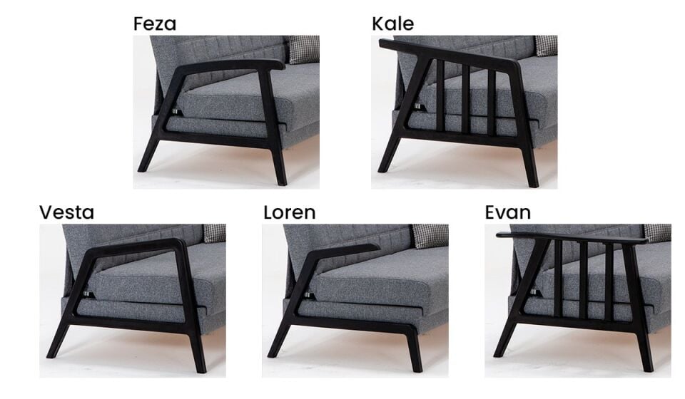 Anka Üçlü Koltuk Gri - Antrasit Kol