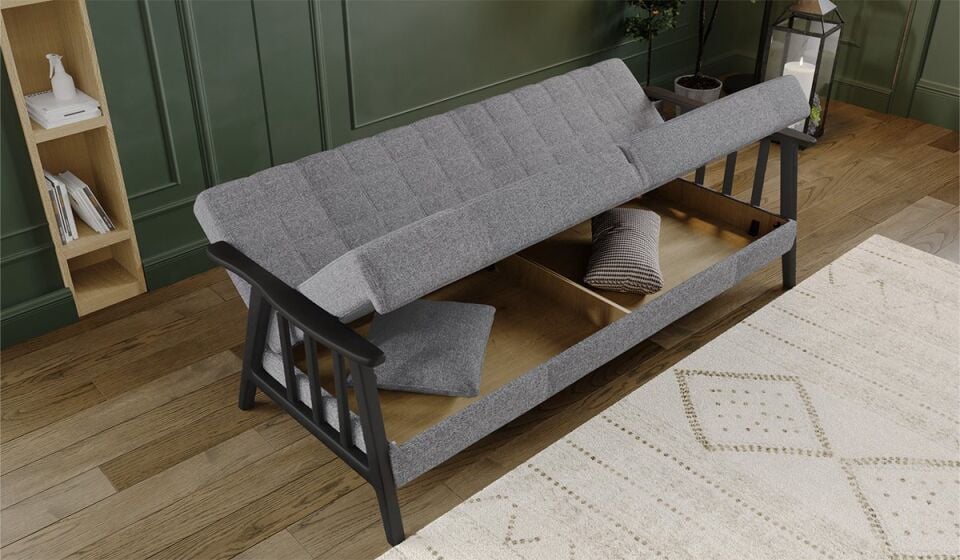 Anka Üçlü Koltuk Gri - Antrasit Kol