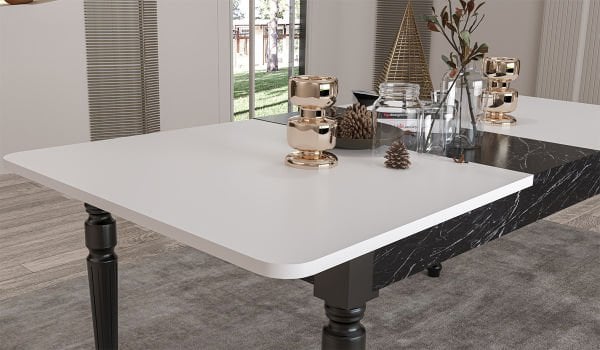 White Cross Yemek Odası Takımı Açılır Masa