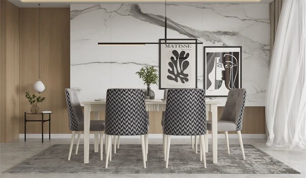 Vivaldi Masa + 6 Adet Sandalye Takımı