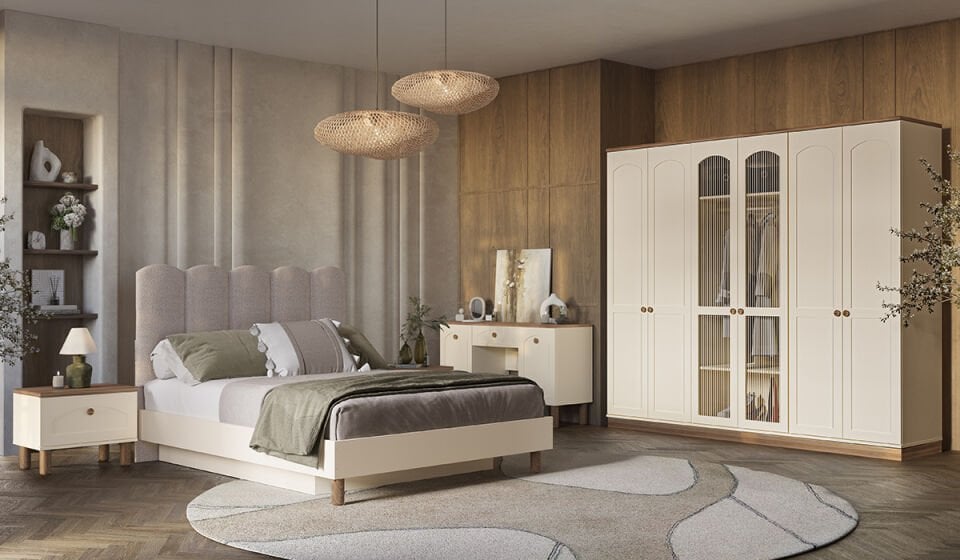 Bohem Düğün Paketi (Yatak+Karyola Hediye) Şifonyer