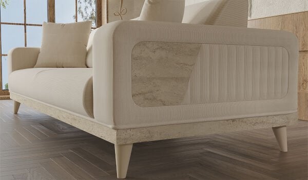 Nitra Üçlü Koltuk - Traverten