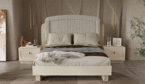 Nitra Düğün Paketi - Traverten (Yatak+Karyola Hediye!)