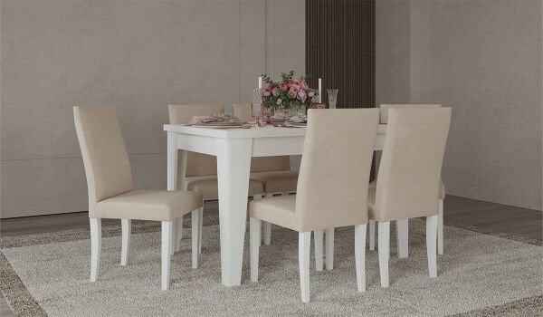 Bianco Masa + 6 Adet Sandalye Takımı