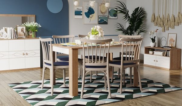 Alvin Masa + 6 Adet Sandalye Takımı