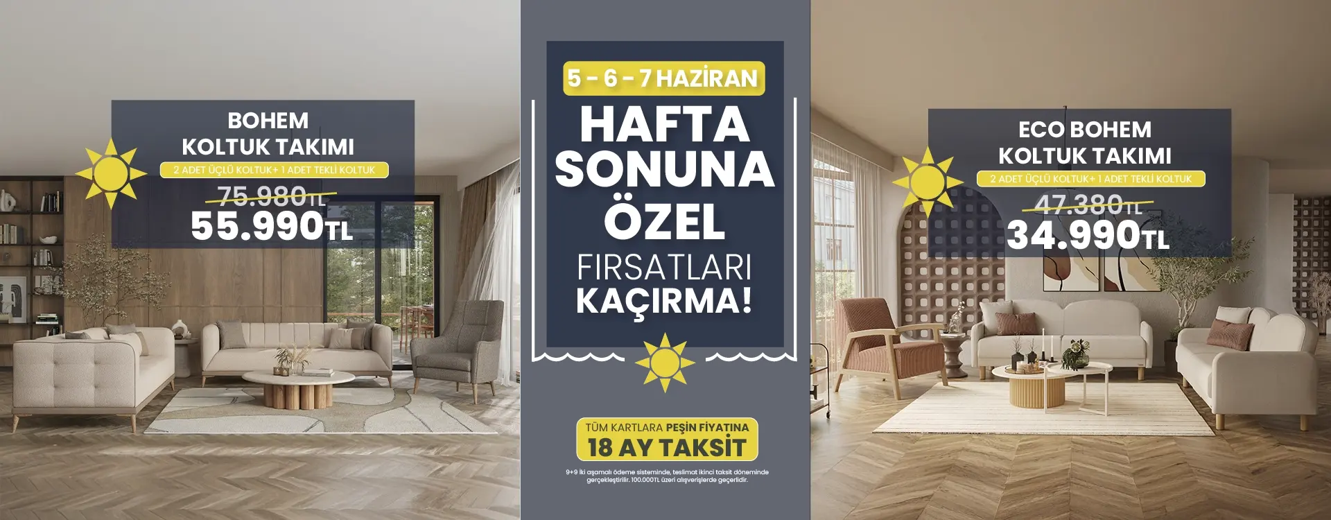 Hafta Sonuna Özel Koltuk Takımları 34.990TL