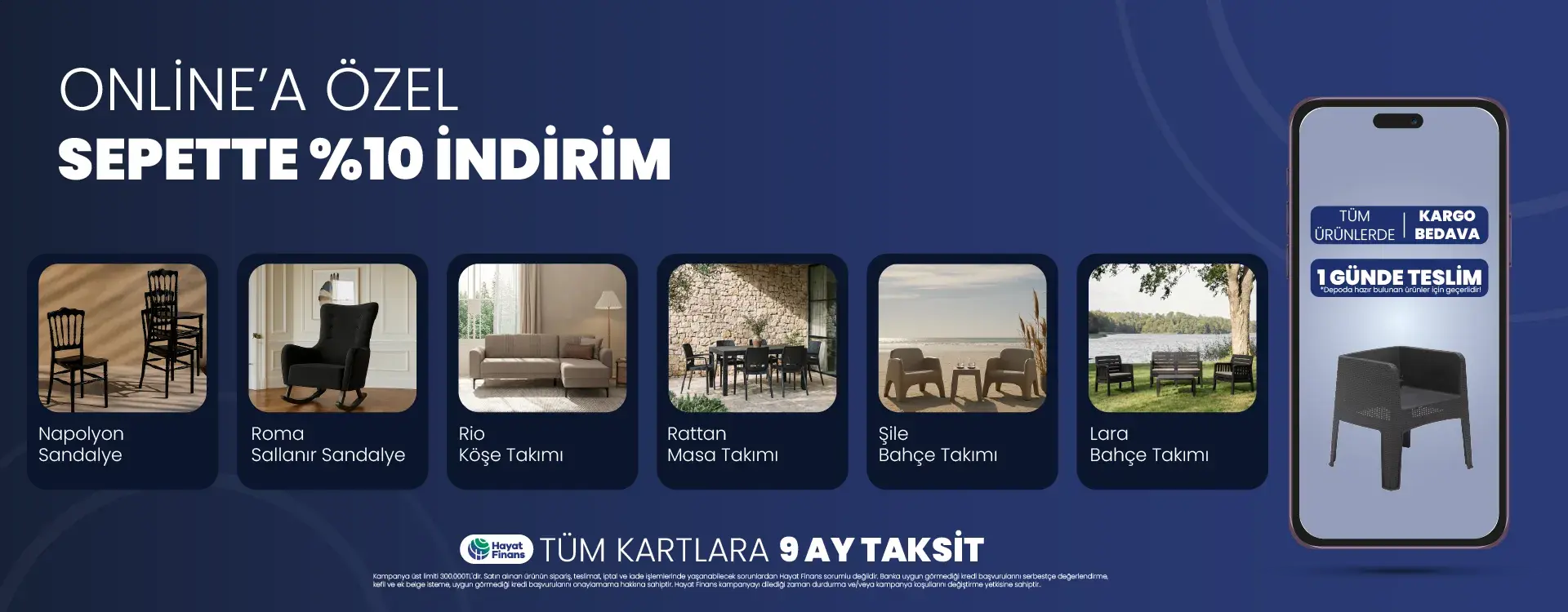 Online'a Özel Sepette %10 İndirim