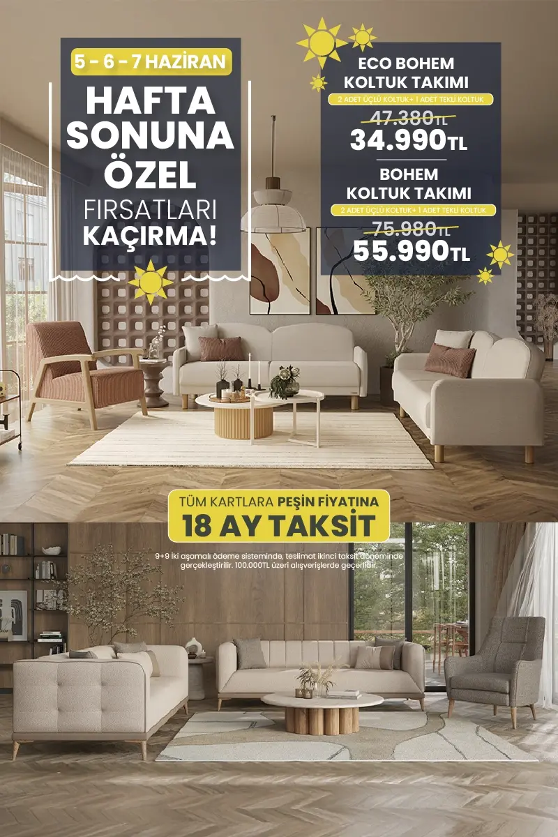 Hafta Sonuna Özel Koltuk Takımları 34.990TL